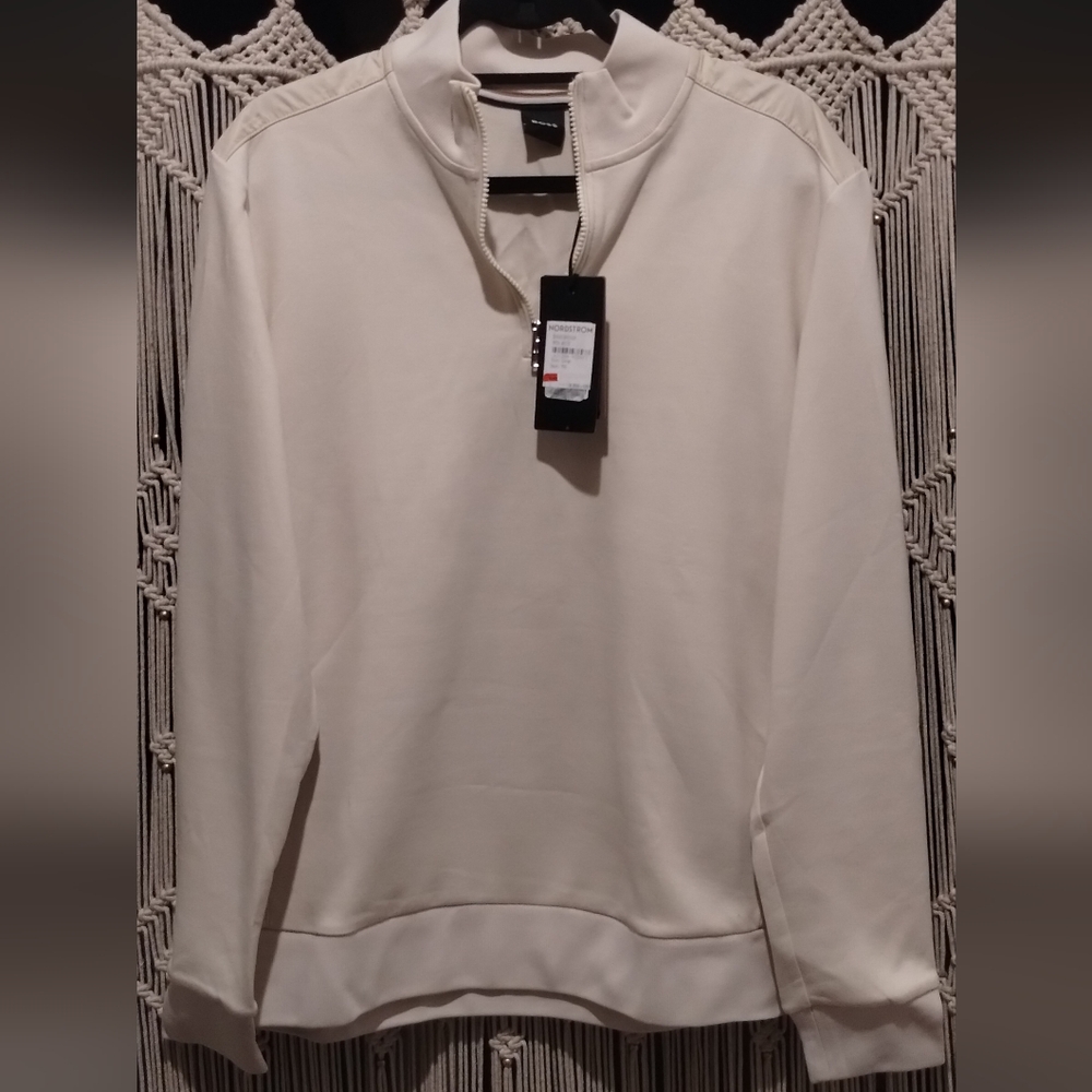 🔥NWT🔥 BOSS Sidney Half Zip Cotton Blend Pullover (Size L)
